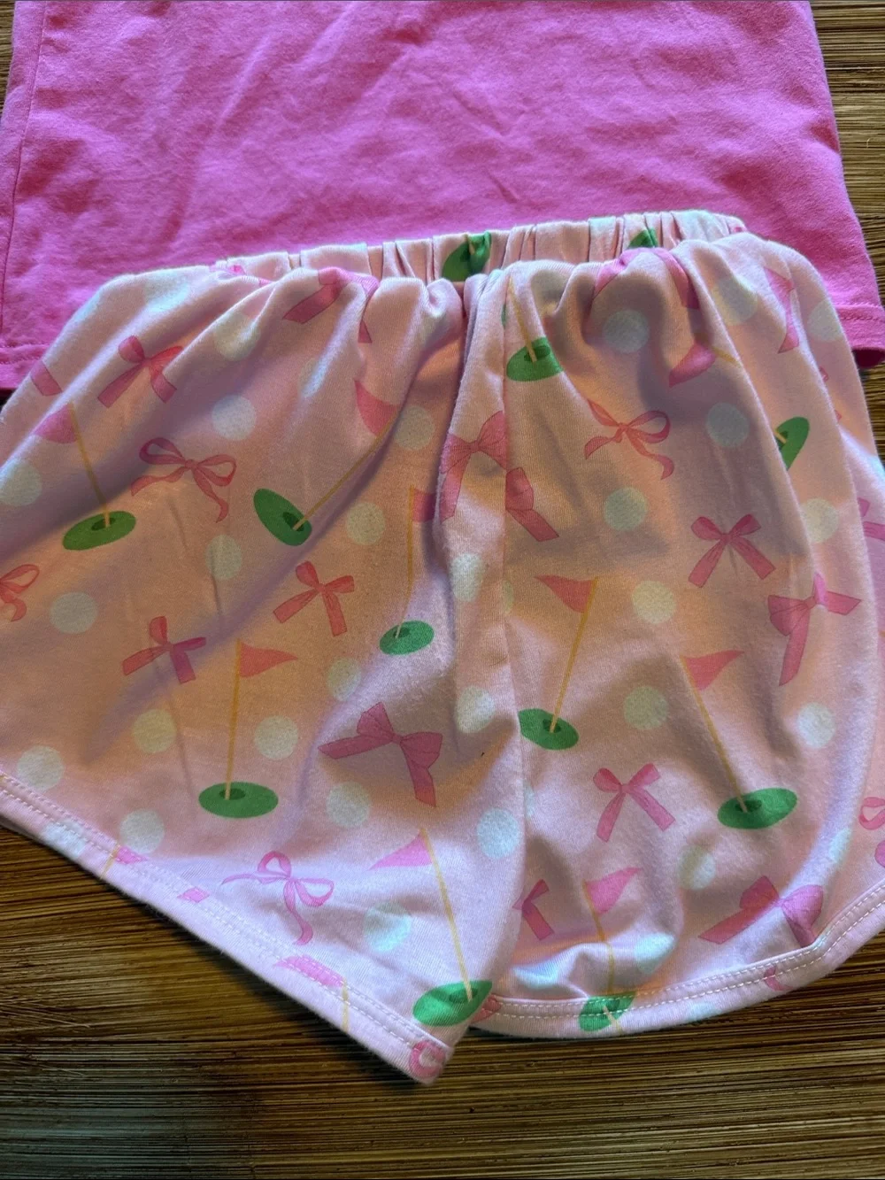 Girls' Pink Ruffle Tank Top & Printed Shorts Set